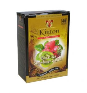 Кинтон цейлонский черный чай  Клубника и Киви 100 гр. ―  аутентичный чай из Китая и Цейлона 