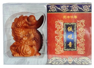 Серия Чю Хуа TWX-813a  Подарочный набор. Сувенир Дракон-водолей (действующая модель фонтана)+ 150гр Китайского чая "Черный Те Гуань Инь" 